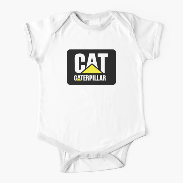 Logotipo Caterpillar Sobre Fondo Negro Body de manga corta para bebé