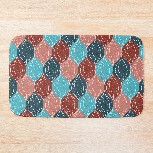 Item preview, Winter bauble ornamental ogee pattern in blue and red designed and sold by HannaPaulina.