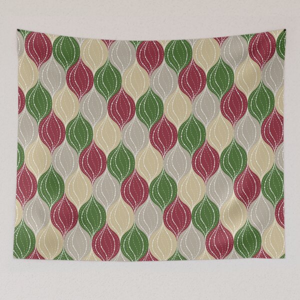 Item preview, Christmas bauble ornamental ogee pattern in green and red designed and sold by HannaPaulina.