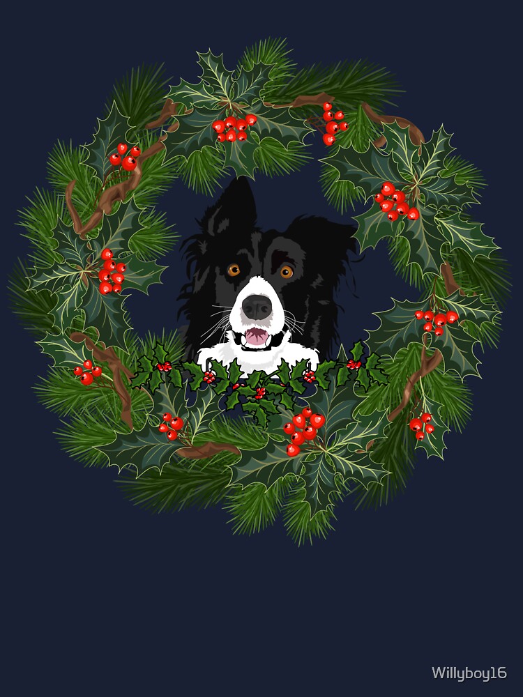 merry christmas border collie