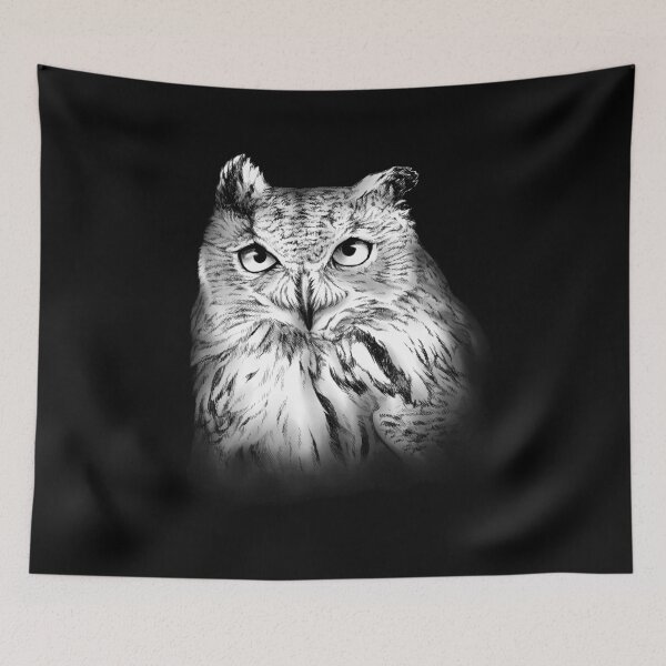 Item preview, Eagle Owl Portrait (dark background) designed and sold by MMMSdesigns.
