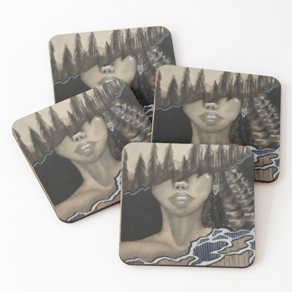 Item preview, Abstract girl with mountain range designed and sold by Katie Wallen.