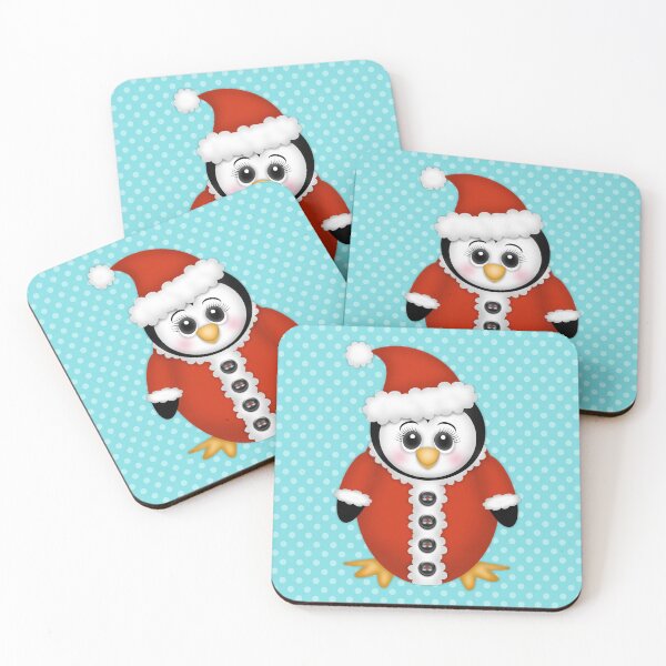 Item preview, Christmas Penguin in Santa Suit - Holiday Art designed and sold by Elsy's Art.