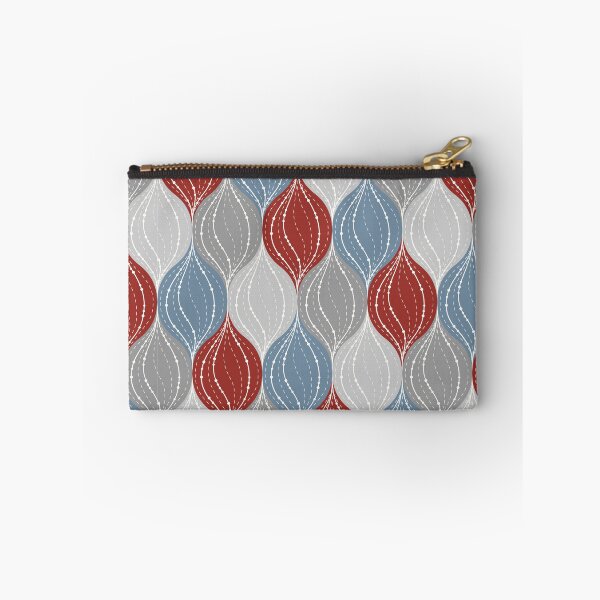 Item preview, Winter bauble ornamental ogee pattern in blue and red designed and sold by HannaPaulina.