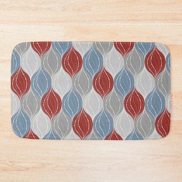 Item preview, Winter bauble ornamental ogee pattern in blue and red designed and sold by HannaPaulina.