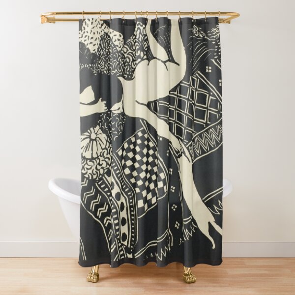 Woman And Cat Shower Curtain