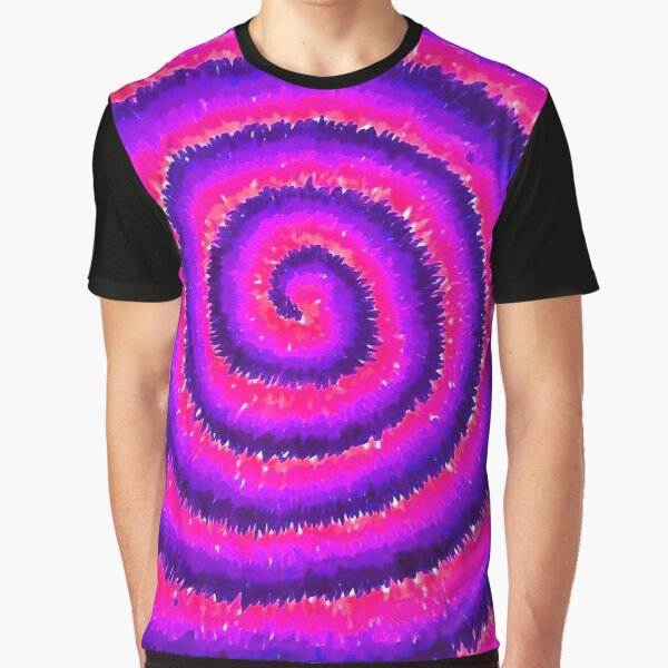 GALACTIC PINK Tie Dye Shirt Black and Pink Spiral Tie Dye T-shirt