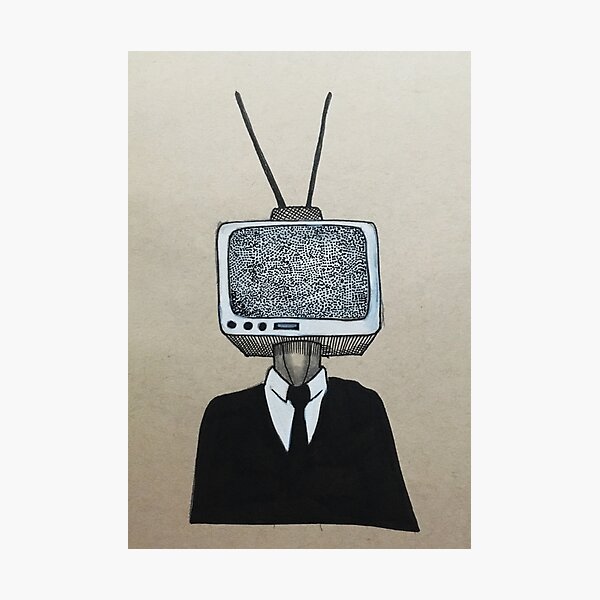 Item preview, tv head on man in a suit designed and sold by Katie Wallen.