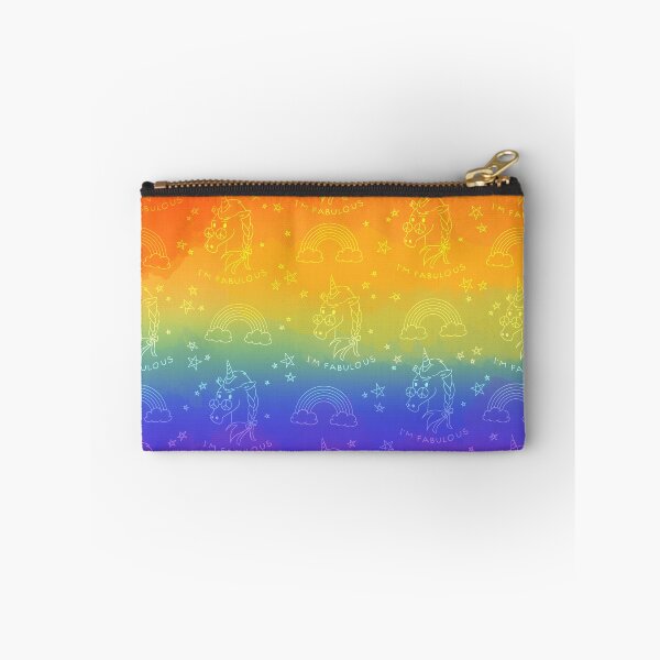 Item preview, I’m fabulous! Rainbow pride unicorns pattern flag - watercolor  designed and sold by Chiara Filincieri.