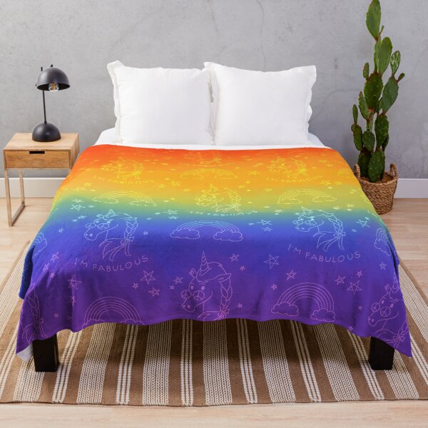 Item preview, I’m fabulous! Rainbow pride unicorns pattern flag - watercolor  designed and sold by Chiara Filincieri.