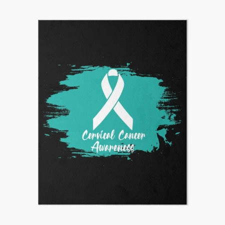 Cervical Cancer Ribbon (Teal-White) Pack of 10 - Celebrate Prints