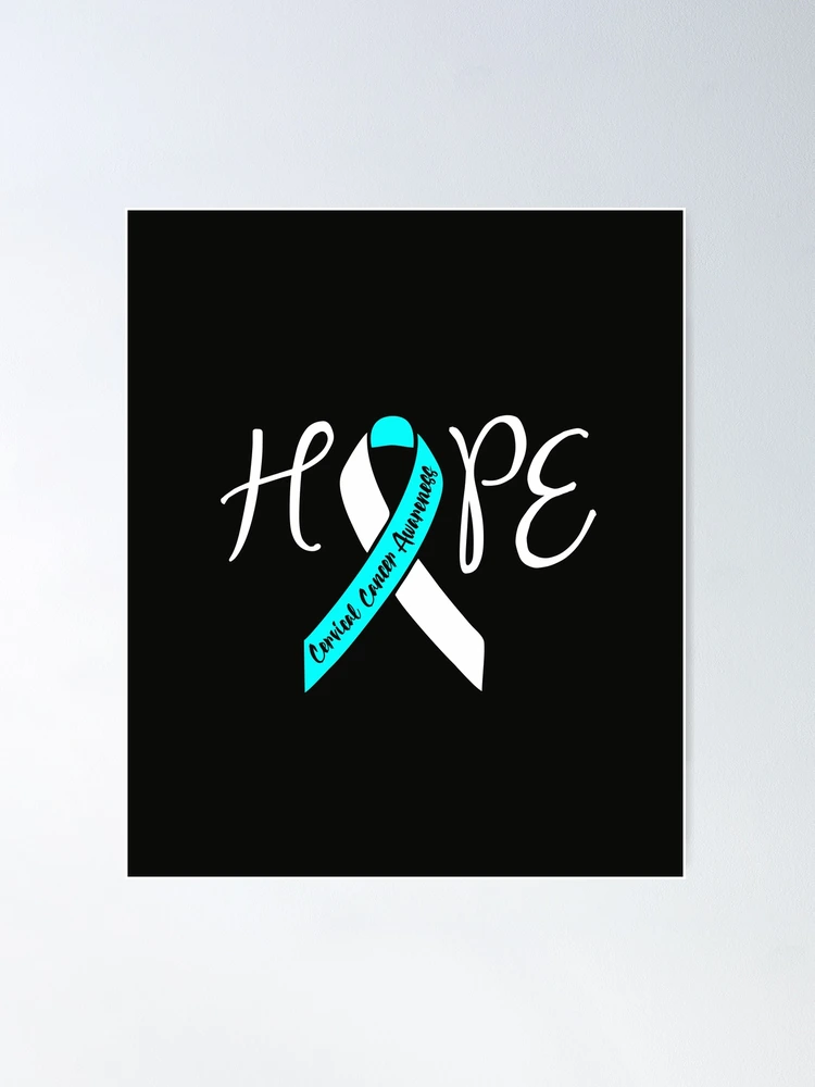 Cervical Cancer Ribbon Personalized (Teal-White) Pack of 10