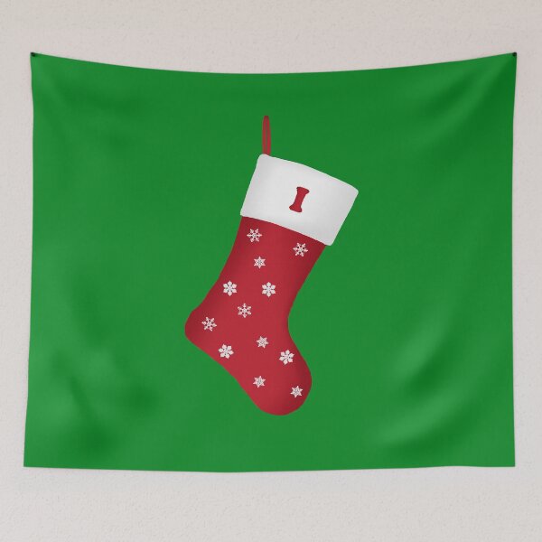 Item preview, Letter I Festive Christmas Stocking design designed and sold by GetItGiftIt.