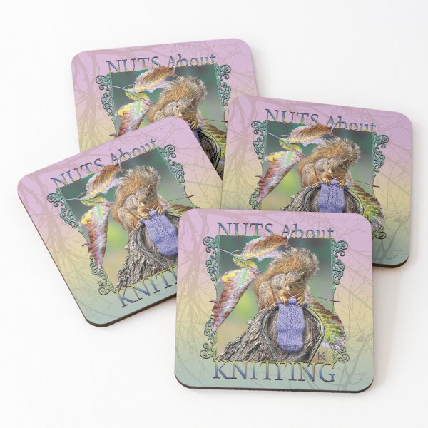 Item preview, Nuts About Knitting Squirrel Pink Camo Branches designed and sold by NorthernBell.