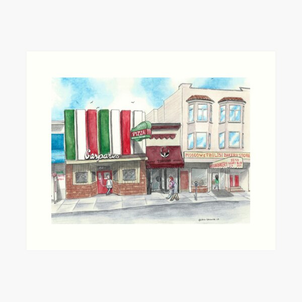 "A Stroll Along Geary" by Robin Galante Art Print