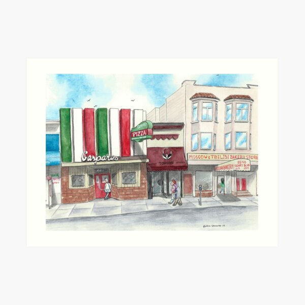 "A Stroll Along Geary" by Robin Galante Art Print