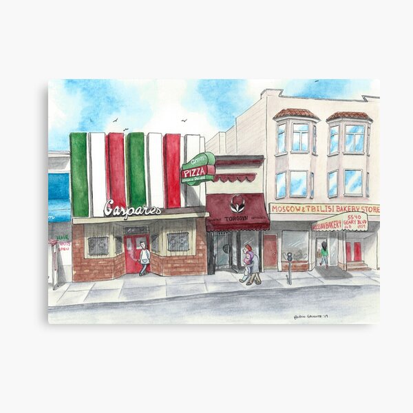 "A Stroll Along Geary" by Robin Galante Canvas Print