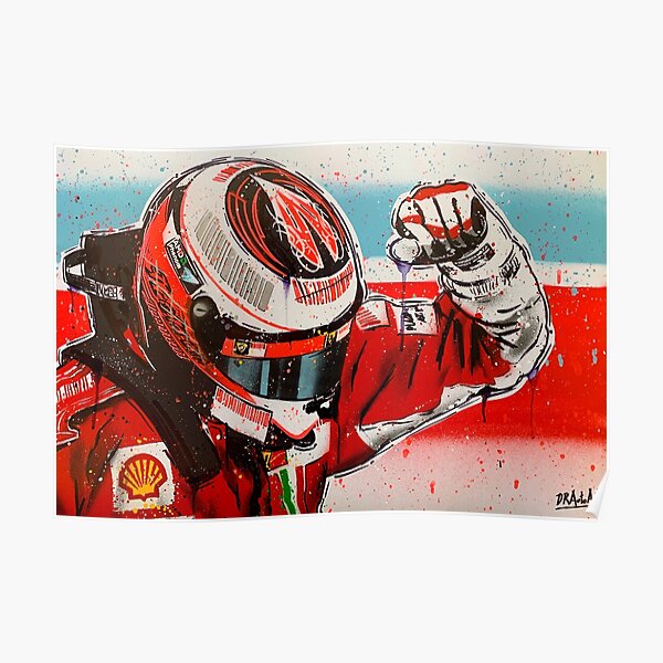 Kimi Raikkonen - Ferrari F1 graffiti painting by DRAutoArt Poster