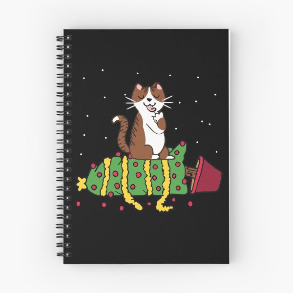 Item preview, white tabby cat knocked the christmas tree designed and sold by FandomizedRose.