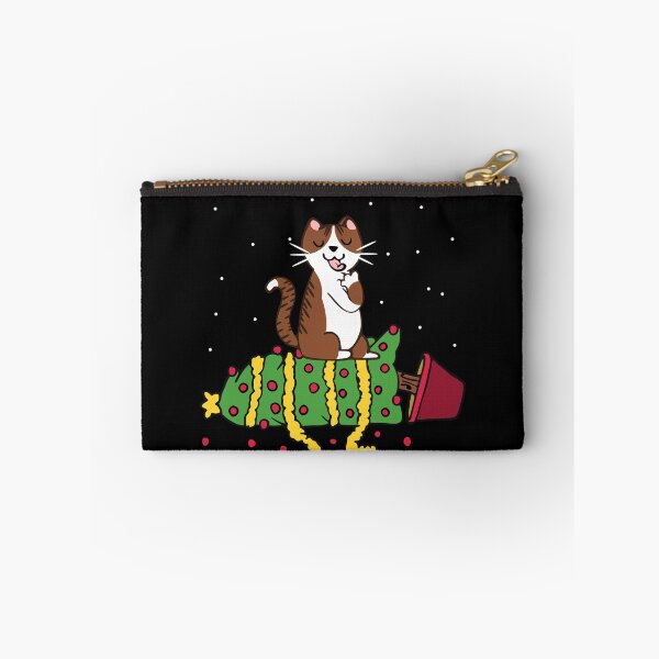 Item preview, white tabby cat knocked the christmas tree designed and sold by FandomizedRose.