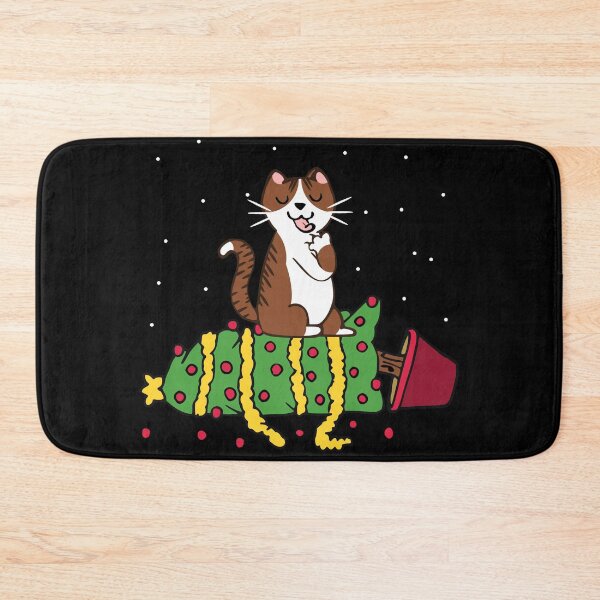 Item preview, white tabby cat knocked the christmas tree designed and sold by FandomizedRose.