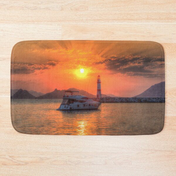 Item preview, Lighthouse And Yacht Sunset designed and sold by Londonimages.