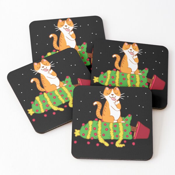 Item preview, tabby red cat knocked the christmas tree designed and sold by FandomizedRose.