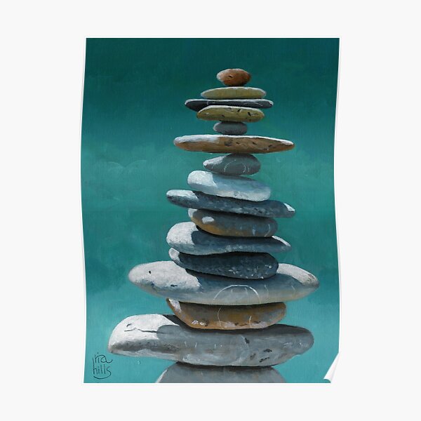 Cairn rock sculpture painting Poster