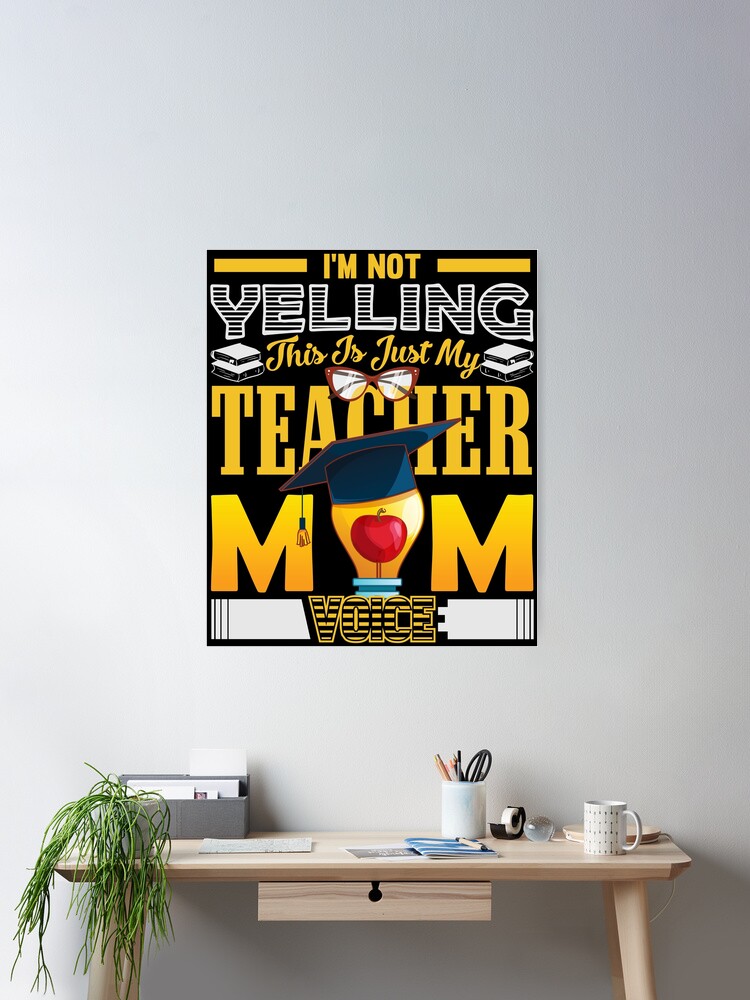 I'm Not Shouting, I'm Cheering Loudly Funny Mom Gift Quote Gag Digital Art  by Jeff Creation - Pixels