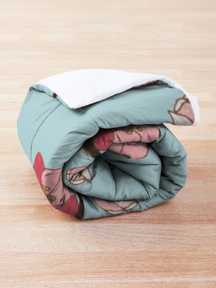 Alternate view of Pink on Blue Blossoms Comforter