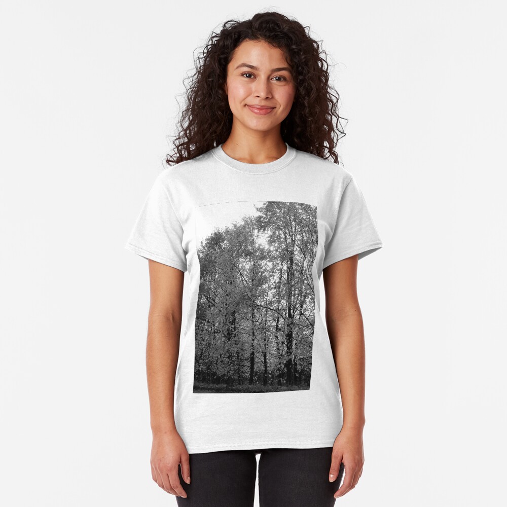Autumn Trees in Black and White Classic T-Shirt