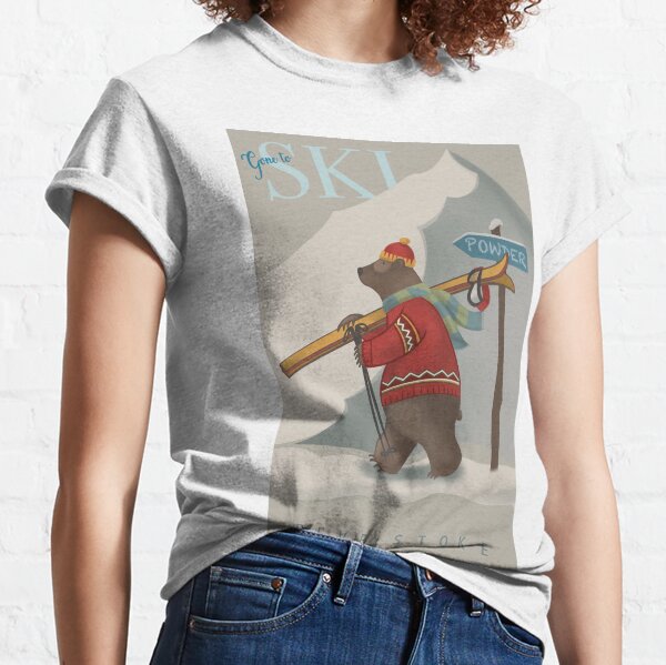 Ski bear illustration Classic T-Shirt
