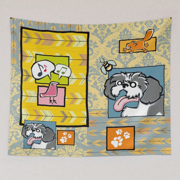Item preview, Shih Tzu - Grey and White (Collage) designed and sold by TheChicken.