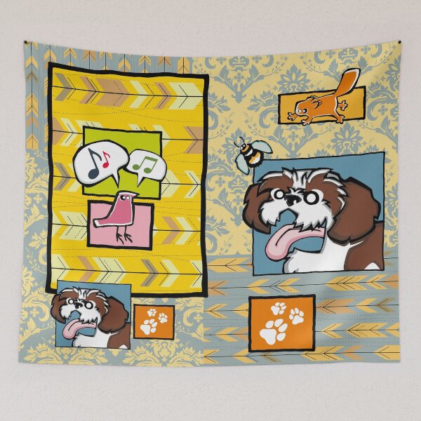 Item preview, Shih Tzu - Red and White (Collage) designed and sold by TheChicken.