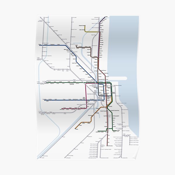 Chicago Railway Map Poster