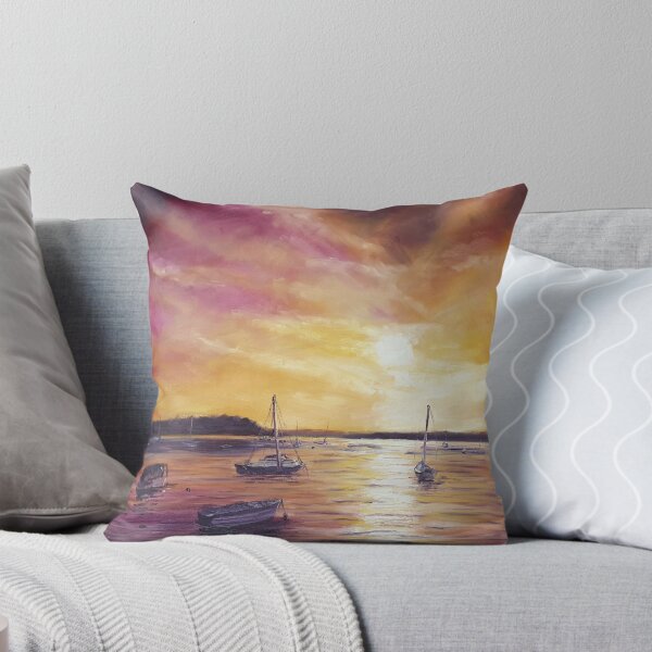Item preview, Dramatic sunset sky over Poole Harbour, Dorset, UK. Oil painting by Kate Marr designed and sold by KateMarr-Art.