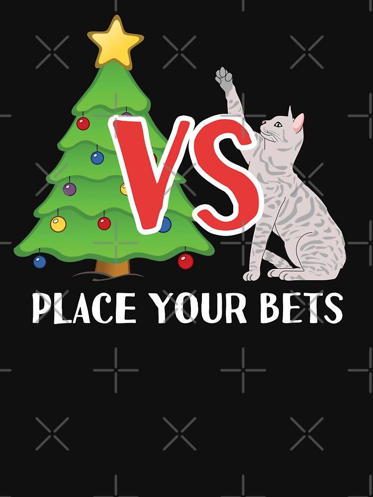 Regalo divertido gato contra árbol de Navidad para el dueño del gato  Camiseta esencial