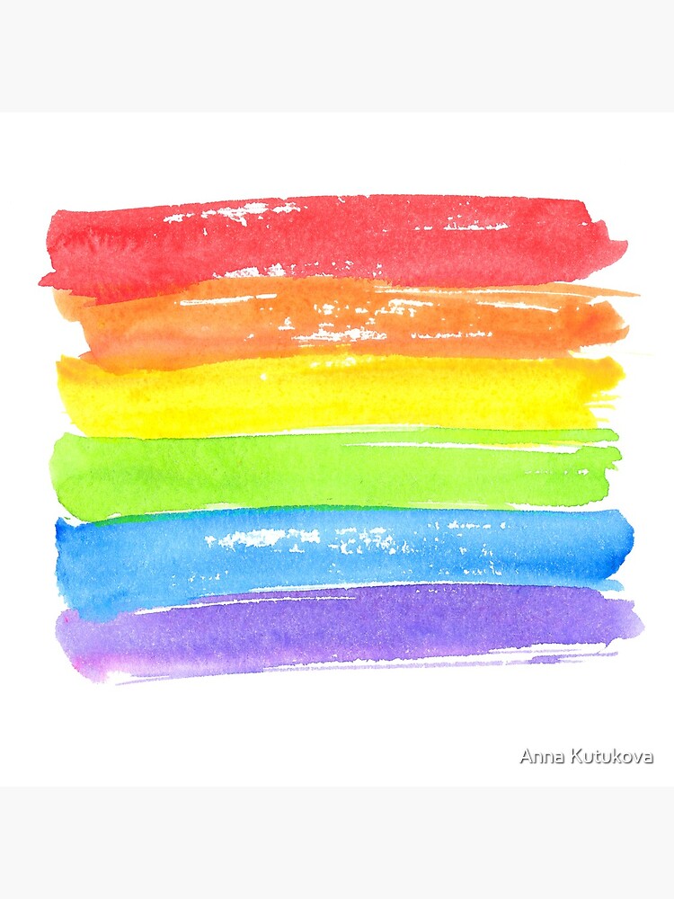LGBT Watercolor Paint, Rainbow Flag, Gay Pride Art  Tote Bag for