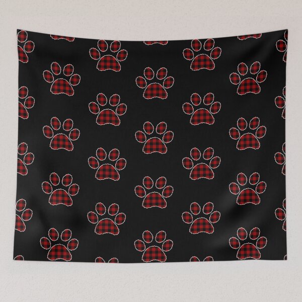 Item preview, Dog Paw Print Red Buffalo Plaid designed and sold by Tetete.