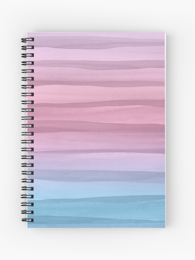 Cuaderno de espiral «Patrón de líneas de acuarela en colores pastel» de  blueskywhimsy | Redbubble