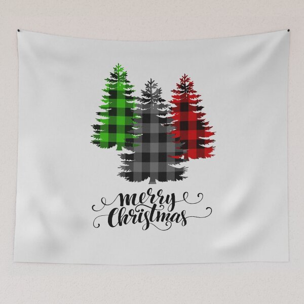Item preview, Merry Christmas | Buffalo Plaid  Christmas Trees  designed and sold by PureCreations.