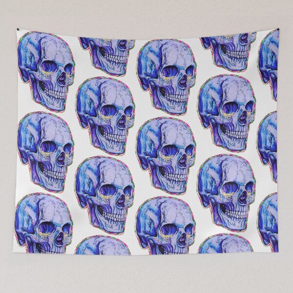 Item preview, Colorful abstract dripping skull designed and sold by Gigilorient.