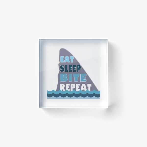 Item preview, Shark Eat Sleep Bite repeat design for kids designed and sold by LGamble12345.