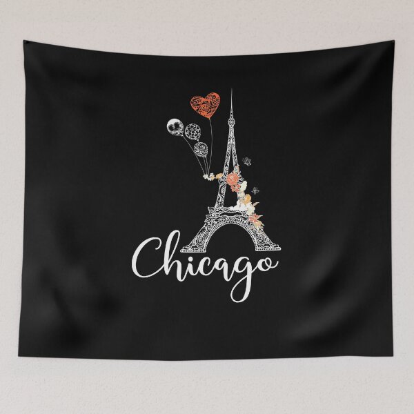 Item preview, Funny Chicago Eiffel Tower Paris Funny Vacation T-shirt designed and sold by Nerd Digs.