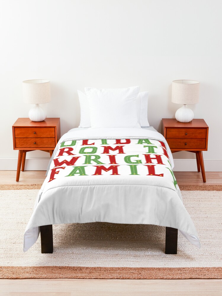 Alternate view of Happy holidays from the Wright family Comforter