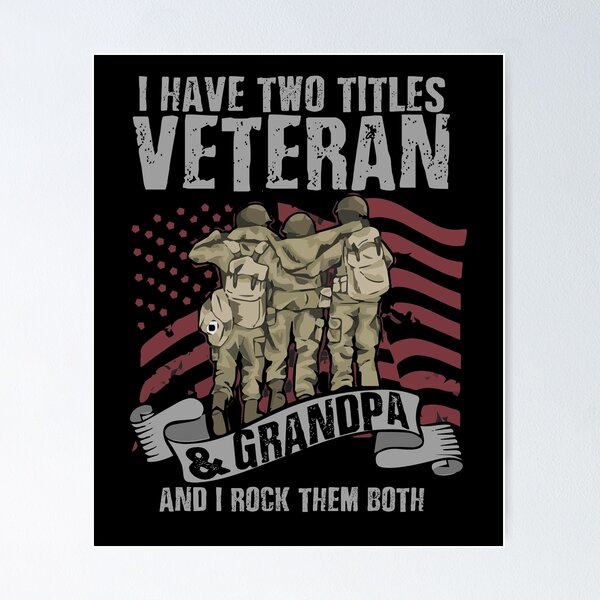 Artikelvorschau, Vintag habe ich zwei Titel-Veteranen-u. Großvater-stolzes Papa-T-Shirt entworfen und verkauft von Nerd Digs.