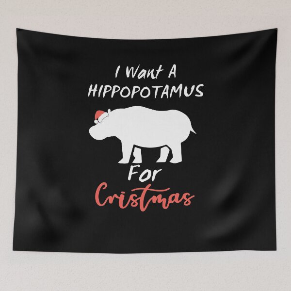 Item preview, Funny Xmas I want a Hippopotamus for Christmas T-Shirt designed and sold by Nerd Digs.