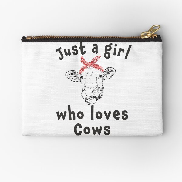 Cute Just a girl who loves cows Zipper Pouch