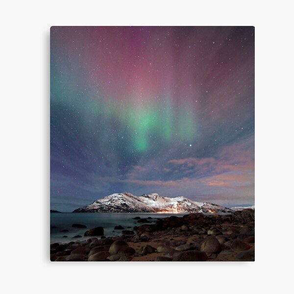 Aurora Borealis at the beach Canvas Print