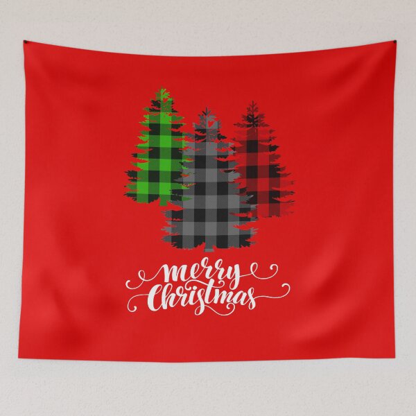 Item preview, Merry Christmas | Buffalo Plaid  Christmas Trees  designed and sold by PureCreations.